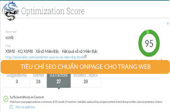 Tool seo chuẩn SEO và cho điểm, trên 90 điểm bạn thực hiện Onpage rất tốt